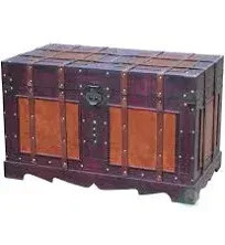 Quickway Imports Antique Style Steamer Trunk