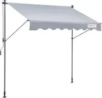 VEVOR Manual Retractable Awning 78" Outdoor Retractable Patio Awning Sunshade Shelter 