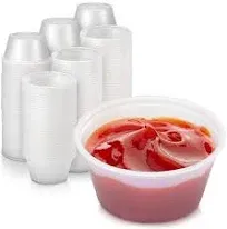 Fit Meal Prep 250 Pack 2 oz BPA Free Condiment Cups No Lids, Disposable Jello Shots Containers, Small Dipping Sauce Cups, Plastic Ramekins in Bulk, Stackable Souffle Cups for Sample, Portioning