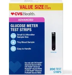 CVS Health Advanced Glucose Meter Test Strips, 200ct