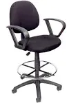 Boss Drafting Stool with Loop Arms-Black (B1617-BK)