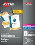 Avery - Lanyard-Style Badge Holder w/Laser/Inkjet Inserts, Top Load, 4.25 x 6, We, 25/Pk