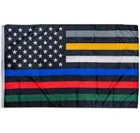 Thin Red Line First Responder American Flag