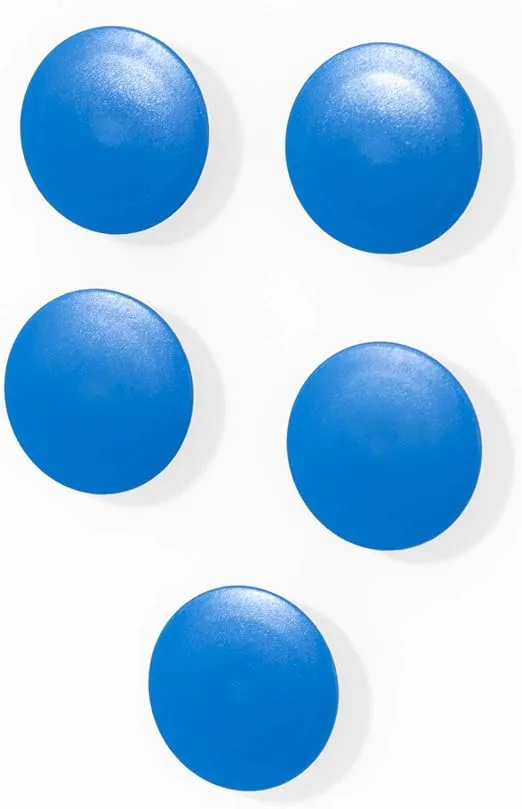 High Powered Magnets for Glass Dry-Erase Boards, Set of 5 Blue