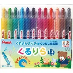 Pentel Kururira Twist Crayon - 12 Color Set