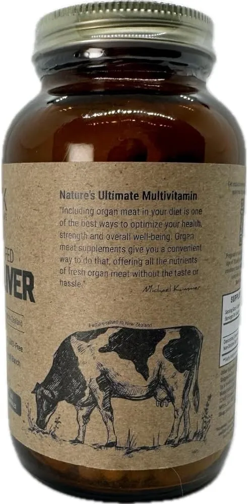 MK Supplements – Grass Fed Beef Liver 3000 mg, Freeze-Dried Beef Liver Capsules, 100% Pasture-Raised in New Zealand, 180 Liver Capsules, 45-Day Supply