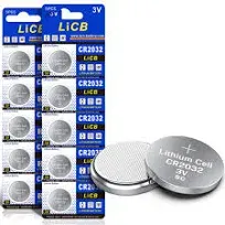 LiCB CR2032 3V Lithium Battery 10-Pack 10 CR2032 batteries required