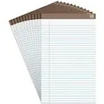 Staples 100% Recycled Perforated Writing Pads, Wide Ruled, White, 8 1/2 x 14-Inch , 50 Sheets/Pad, 12/Pk