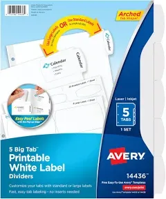 Avery Big Tab Printable Label Dividers