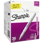 Sharpie Metallic Permanent Markers, Fine Point, Metallic Silver, Pack Of 36