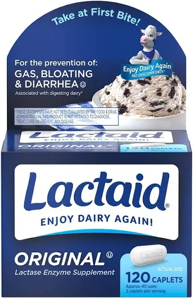 LACTAID ORIG STRENGTH LACTASE ENZYME SUPPLEMENT #120