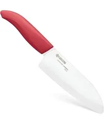 Kyocera Revolution Series Ceramic Santoku, Chef Knife for Your Cooking Needs, 5.5”, Red