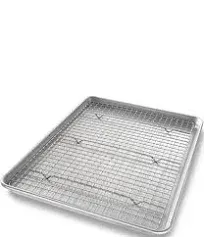 Pan Bakeware Half Sheet Baking Pan and Bakeable Nonstick and Cooling Rack Set