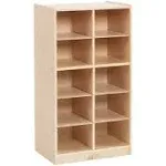 ECR4Kids Birch 10 Cubby Tray Cabinet