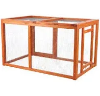 TRIXIE Outdoor Run with Cover, Chicken Cage, Chicken Backyard, Playground, Brown, 45.25 x 26.75 x 27.75 inches