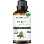 Majestic Pure USDA Organic Bergamot Essential Oil, 0.33 fl oz