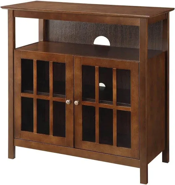 Convenience Concepts Big Sur Highboy TV Stand with Storage Cabinets for TVs up to 40 Inches, Cherry