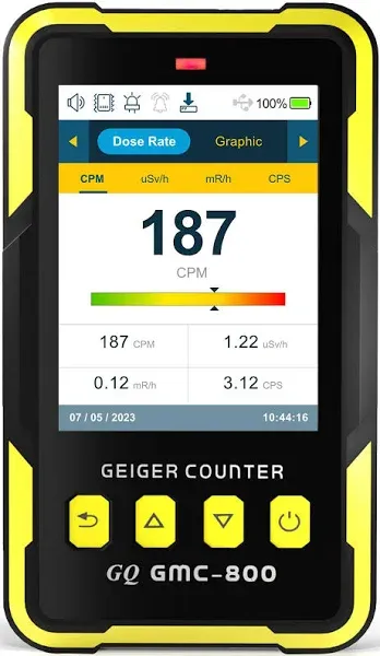 Nuclear Radiation Detector GQ Gmc-800 Geiger Counter USA Design Product US National Standard Large Color LCD Display 5 Alarm Types Dosimeter Data