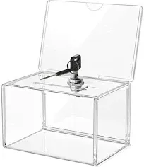 MaxGear Acrylic Donation Box with Lock and Sign Holder