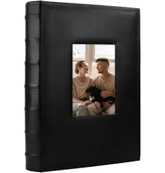 Photo Album 4x6 300 Photos with Memo Area Leather Cover Large Capacity Slip-i...