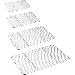 P&P Chef Cooling Rack 4 Pack, Stainless Steel Baking Racks for Cooking Baking Roasting Grilling Cooling, Fit Various Size Cookie Sheets - Oven &