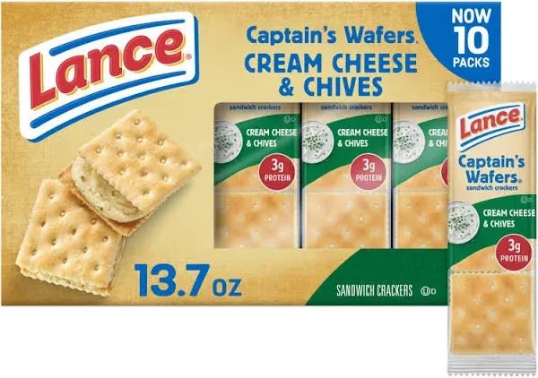 Lance® Captain’s Wafers Cream Cheese and Chives Sandwich Crackers | Th