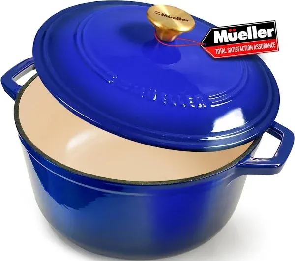 6 Quart Enameled Cast Iron Dutch Oven Pot with Lid | adamsbargainshop