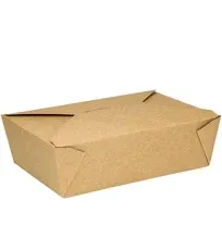 LOLFP-FTG76K-SplitCase Karat 76 fl oz Fold-To-Go Box #3, Kraft - 200 pcs