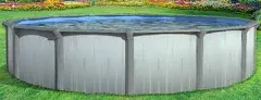 Lake Effect Pools 'Aqua Brook' 21' Foot Round above-Ground Swimming Pool | 52" Inch Height | Bundle with 20 Gauge Overlap Liner & Widemouth Skimmer