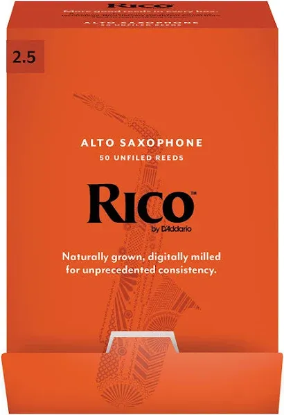 D'Addario Woodwinds Rico Alto Saxophone Reeds, 2.5, 25Count Single Reeds