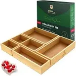 ROYAL CRAFT WOOD 10.7-in x 10.2-in Gold Bamboo Wood Stackable Drawer Organizer Lowes.com