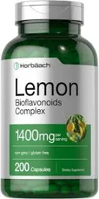 Horbäach Lemon Bioflavonoids Complex 1400 mg | 200 Capsules | with Rutin and Hesperidin | Non-GMO, Gluten Free Supplement