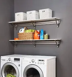 Two ' Long Shelf Kits White Laundry Storage, 44"