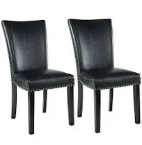 Jesonvid Faux Leather Upholstered Parsons Dining Chair Trim Set of 2 Kitchen Chairs Dining