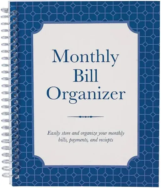 Starcrest Monthly Bill Organizer - 7" x 9" Spiral-Bound File Folder with 12 Pages