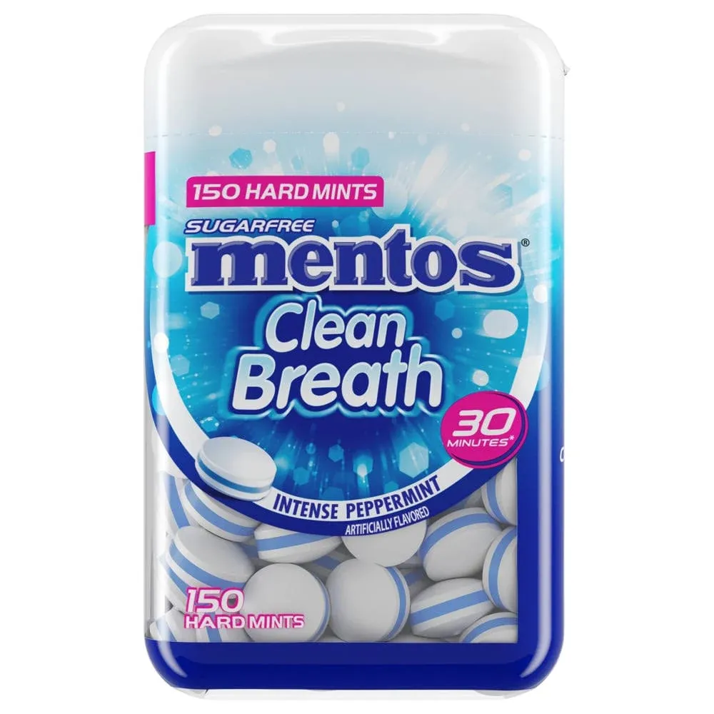 Mentos Hard Mints, Sugar Free, Intense Peppermint - 150 mints