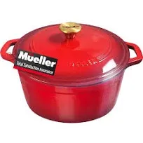 Mueller Home DuraCast 6 Quart Enameled Cast Iron Dutch Oven Pot