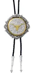 Montana Silversmiths® Two Tone Fancy Longhorn Bolo Tie BT366-384S