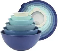 Plastic Mixing Bowls with Lids - 12 Piece Nesting Bowls Set Includes 6 Prep Bowl