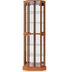 Belleze Ashfield Lighted Corner Curio Cabinet