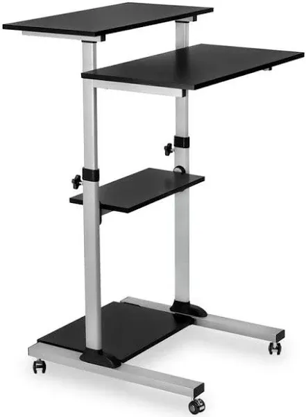 Mount-It! Mount-lt! 37&#034;-55&#034; Adjustable Monitor Rolling Stand up Desk Black