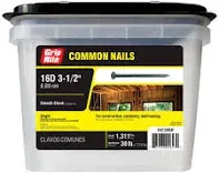 Grip-Rite 16D 3-1/2 in. Common Bright Steel Nail Flat 30 lb.