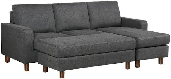 Abbyson Living Elaina Fabric Reversible Sectional and Ottoman