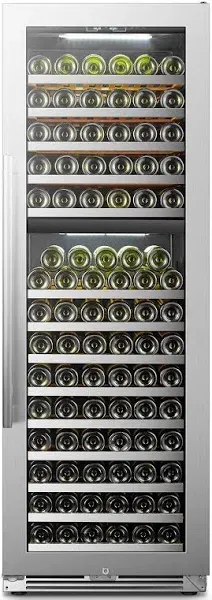 LanboPro Stainless Steel Dual Zone Wine Cooler 153 Bottles Capacity LP168D