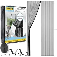 AUGO Magnetic Screen Door Self Sealing, Heavy Duty, Hands Free Mesh Partition Keeps Bugs Out