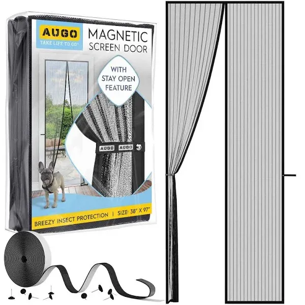 AUGO Magnetic Screen Door Self Sealing, Heavy Duty, Hands Free Mesh Partition Keeps Bugs Out