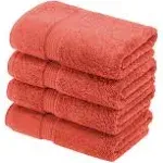 Superior Egyptian Cotton 4-Piece Hand Towel Set - Coral