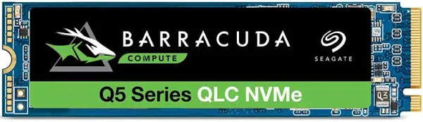 Seagate BarraCuda Q5 M.2 2280 1TB PCIe Gen3 x4 NVMe 1.3 3D QLC Internal Solid State Drive (SSD) ZP1000CV3A001