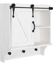 Cates Decorative Farmhouse Cabinet Wall Organizer With Sliding Barn Door And 3 K