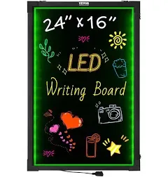 VEVOR LED Message Writing Board 24"x16" Illuminated Erasable Lighted Chalkboard